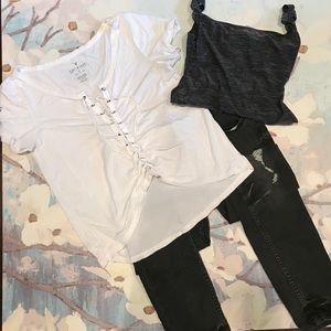 American Eagle lace up T-shirt